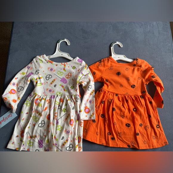 Cat & Jack Halloween Pumpkin Candy Dress Bundle Toddler Girls SZ 18M Long Sleeve - Picture 6 of 6